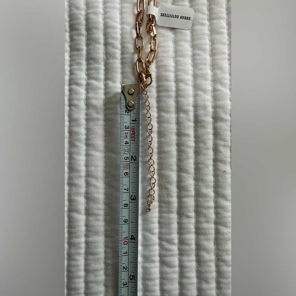 Urban Outfitters Katherine Lariat Charm Necklace Gold Tone with Pearl Accents - Picture 9 of 12